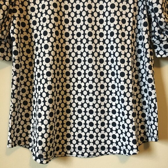 Puffy Shoulder Sleeve Floral Print Coquette Crepe Top - Picture 5 of 15